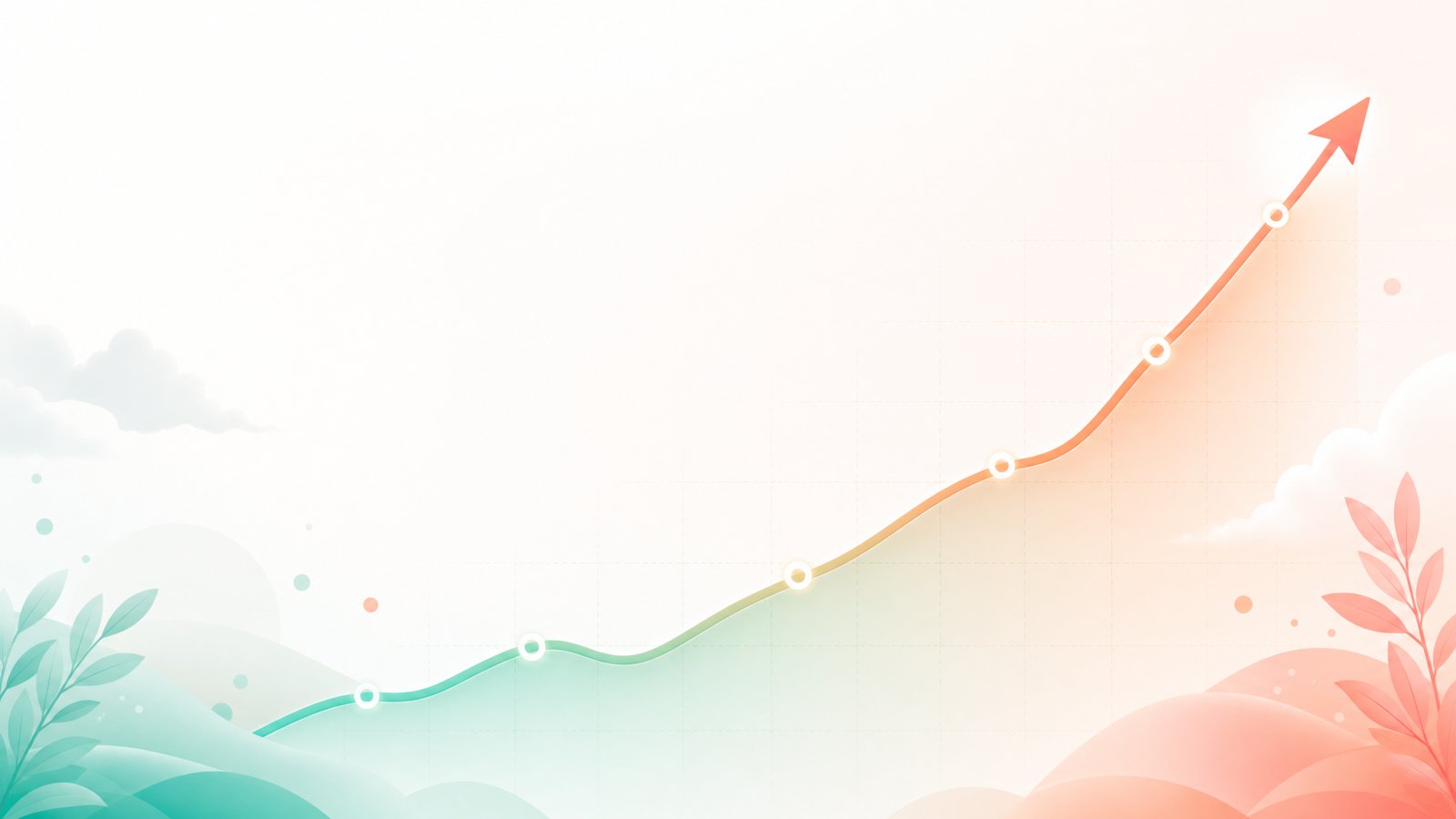Bright line chart trending up and to the right, illustrating monthly recurring revenue (MRR) growth over time