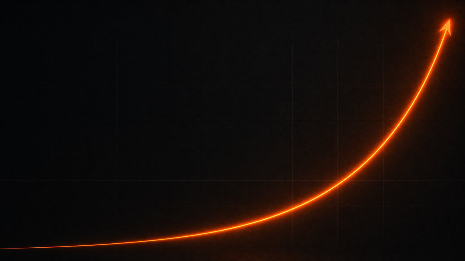 Dark minimalist hero with a rising orange velocity curve, evoking Hacker News ranking
